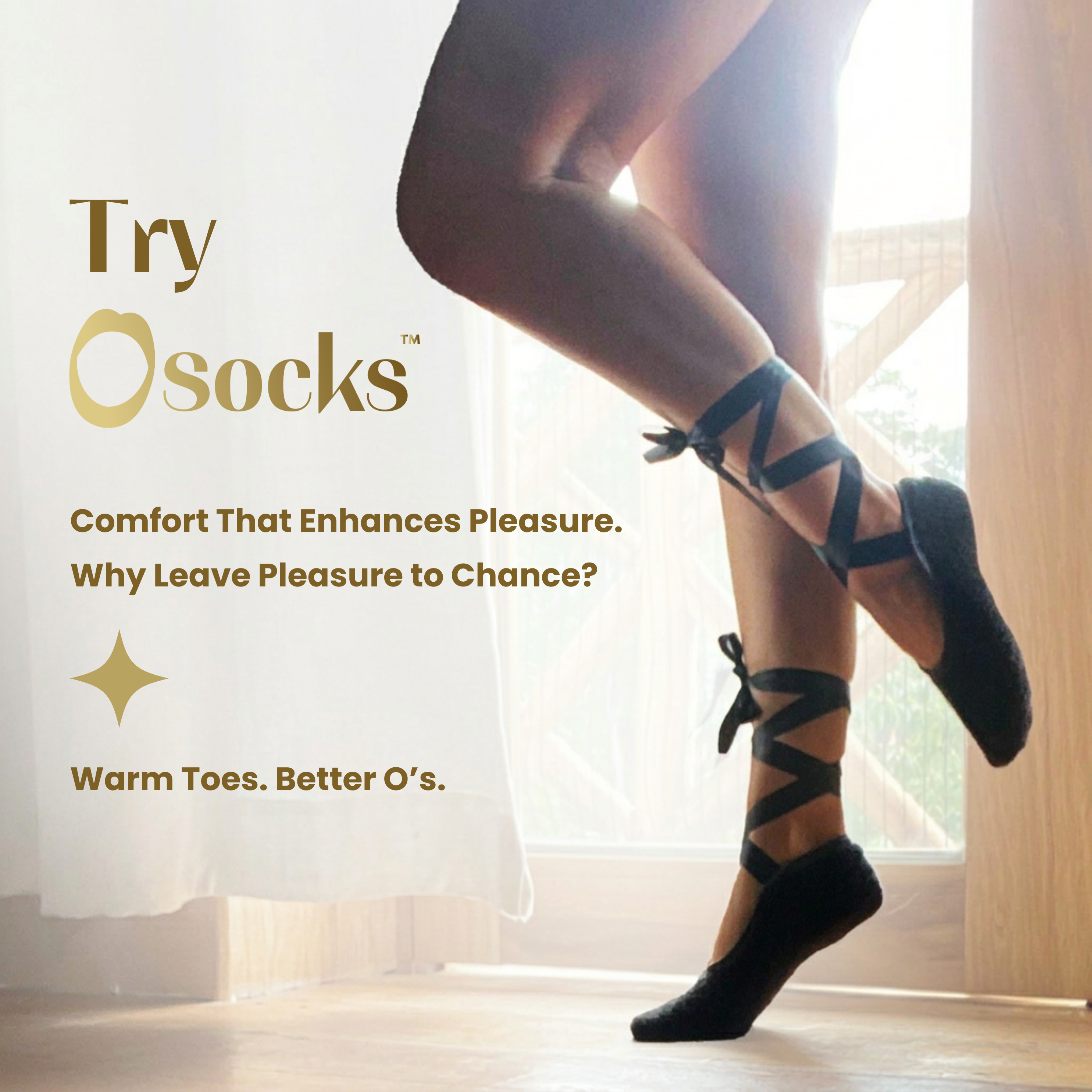 O socks™ - Sm/Med -  Lingerie Sock - Sexy Socks for Sexy Times™ - Helps with Orgasm